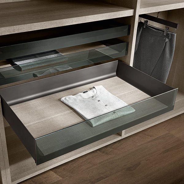 3 sided drawer H 128 铝制三侧抽屉 用于正面玻璃抽屉