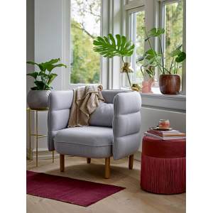 Ellen Lounge Chair, Grey, Polyester扶手椅