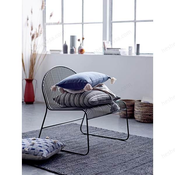 Friend Lounge Chair, Black, Metal扶手椅