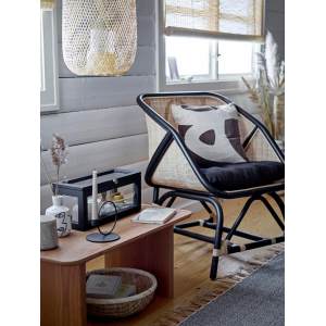 Loue Lounge Chair, Black, Rattan床头柜