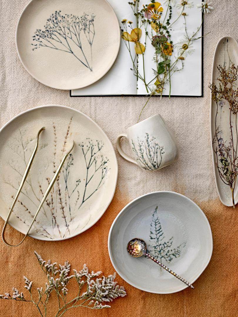 Bea Serving Plate, Nature, Stoneware 盘子