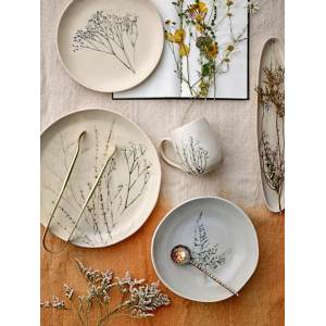 Bea Serving Plate, Nature, Stoneware 盘子