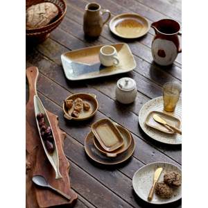 Willow Serving Plate, Brown, Stoneware 盘子
