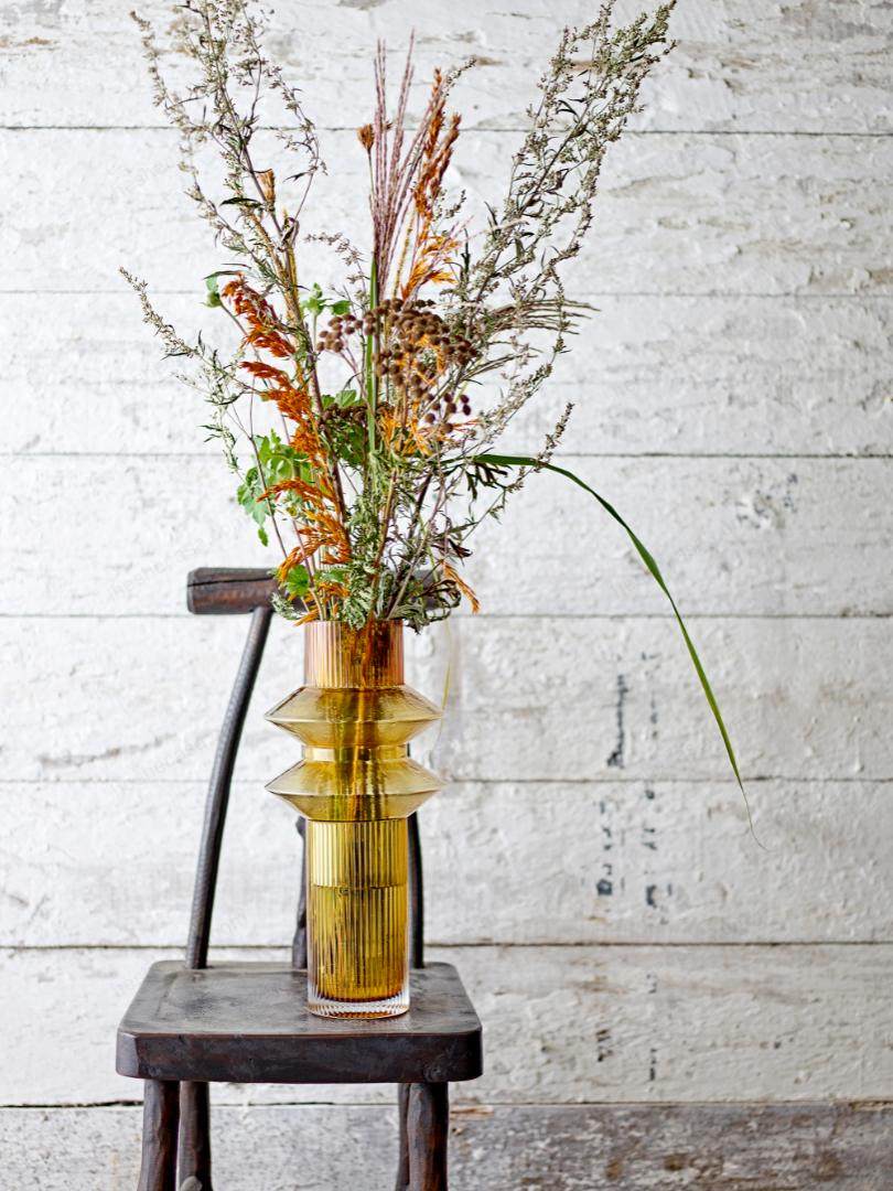 Corna Vase, Brown, Glass花瓶