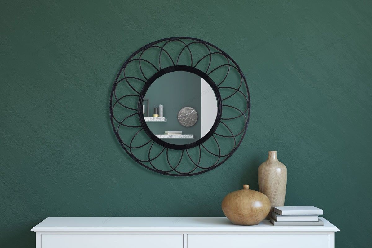 Miroir Bambou Mila Noir Diam.55 Cm镜子