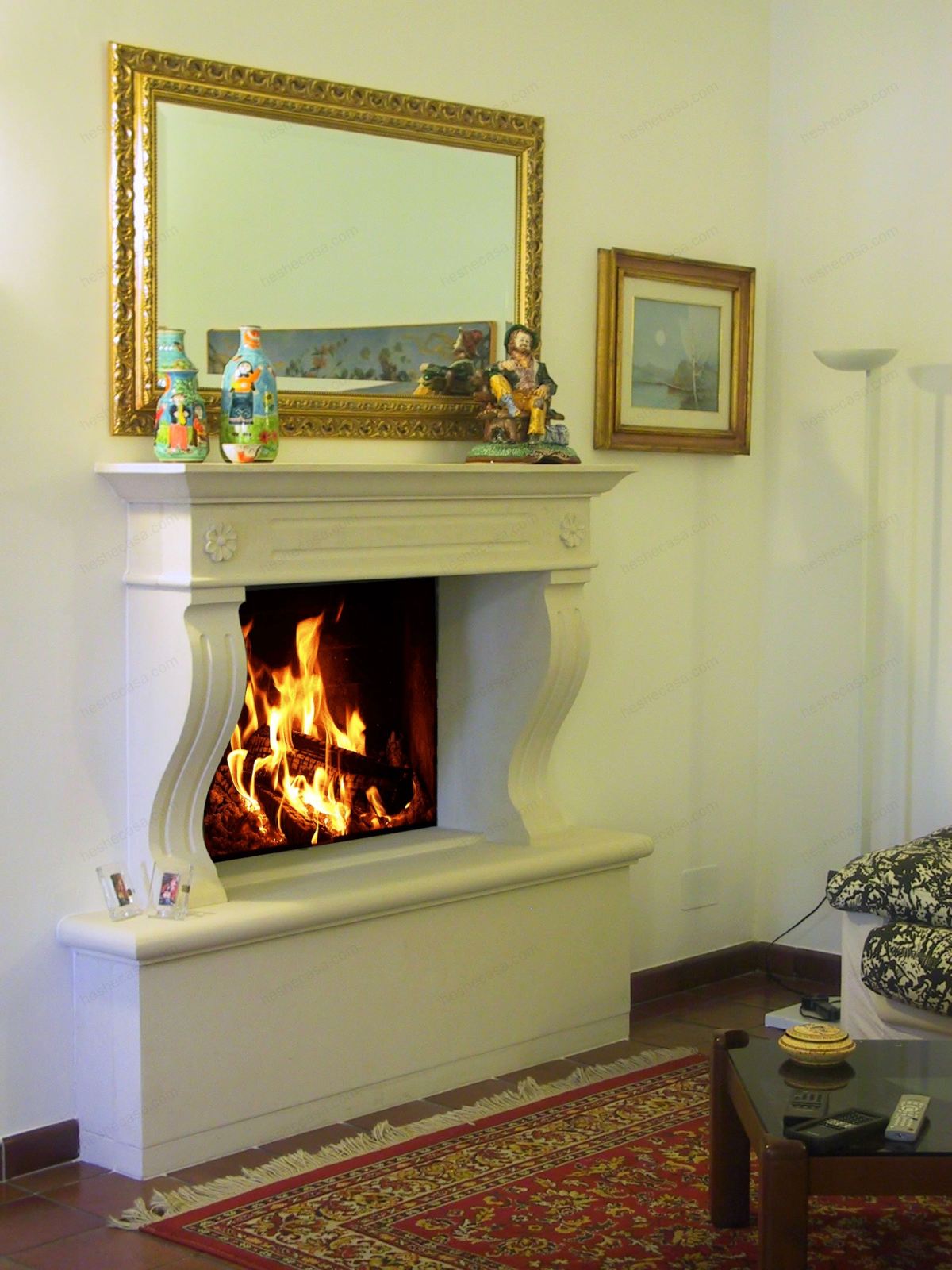 Lecce Stone Fireplace Mantel壁炉