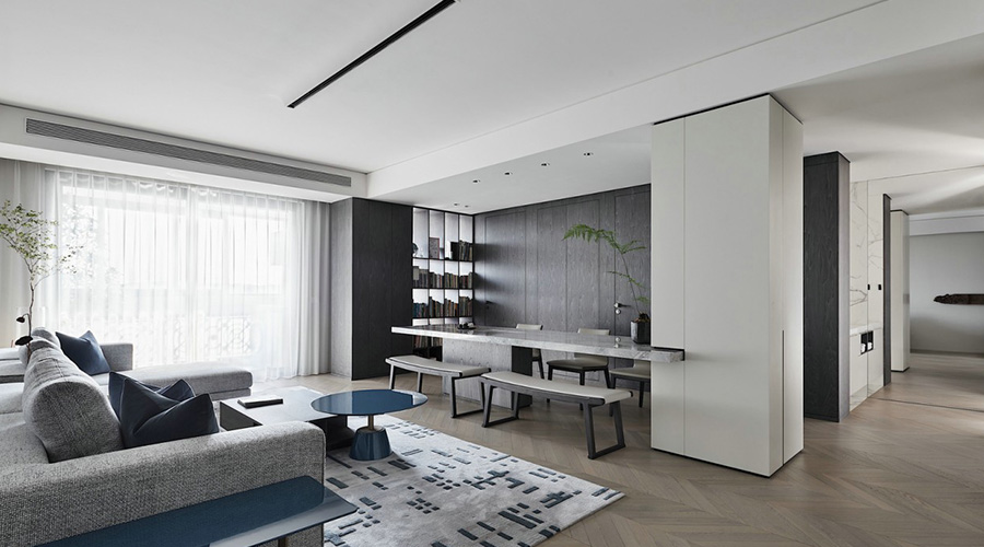 现代简约范洋溢生活气息的客厅装修设计效果图 第1张