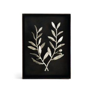 Olive Branch Shadow Box-Antique Nickel装饰画