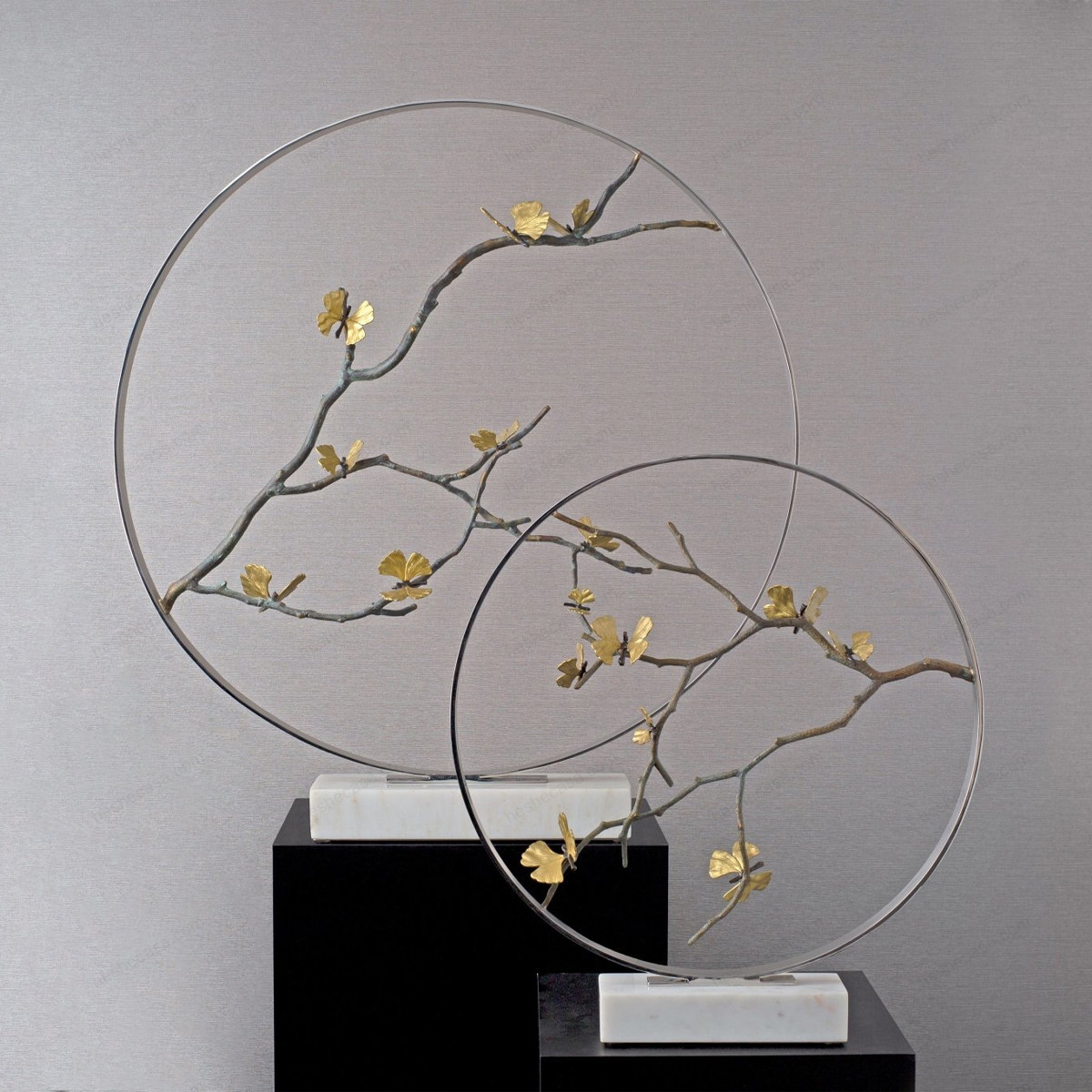 Butterfly Ginkgo 32 Moon Gate Sculpture摆件
