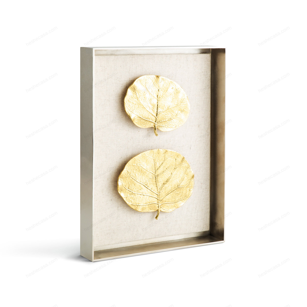 Botanical Leaf Fabric Shadow Box装饰画