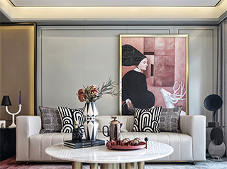 双户型精奢时尚现代的客厅装修设计案例
