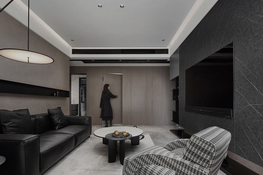 黑色高冷却又时尚简练的客厅装修效果图 第6张