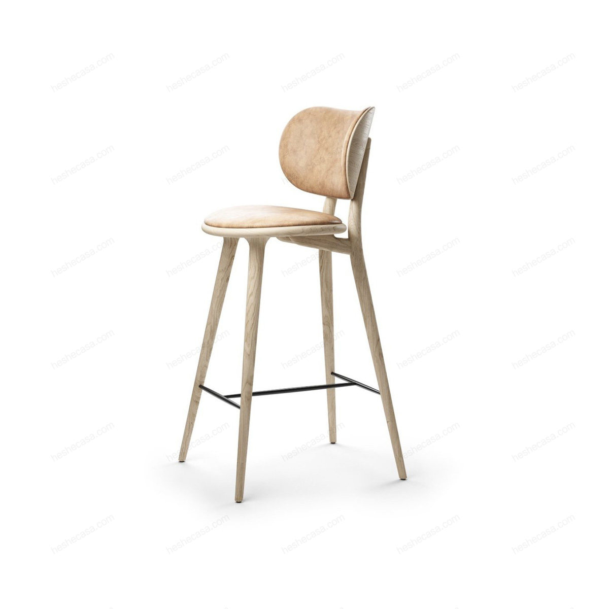 High Stool Backrest  Natural Matt Lacqured Oak吧椅