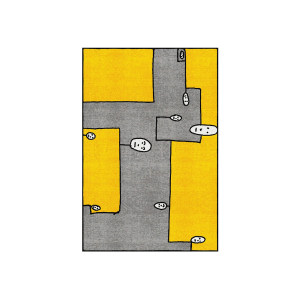 Dog Yellow Rectangular地毯