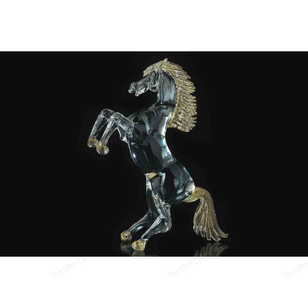 Prancing Horse In Murano Glass  Sculpturea摆件