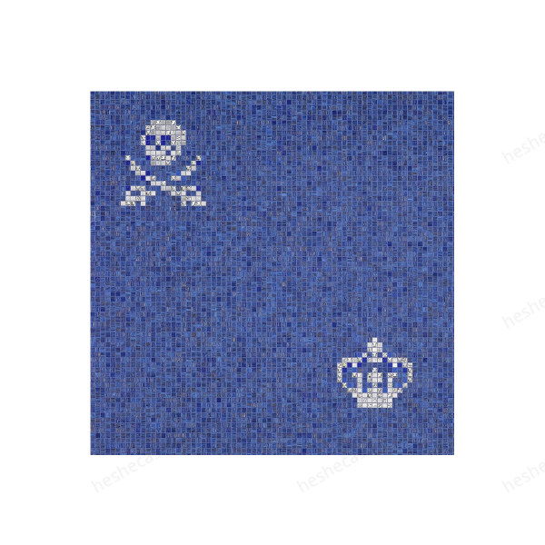 Skulls & Crowns Blue马赛克