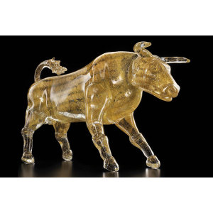 Murano Glass Bull With 24K Gold  Sculpture摆件