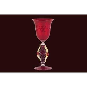 Red Gold Glass Murano Glass  Tipetto 酒杯