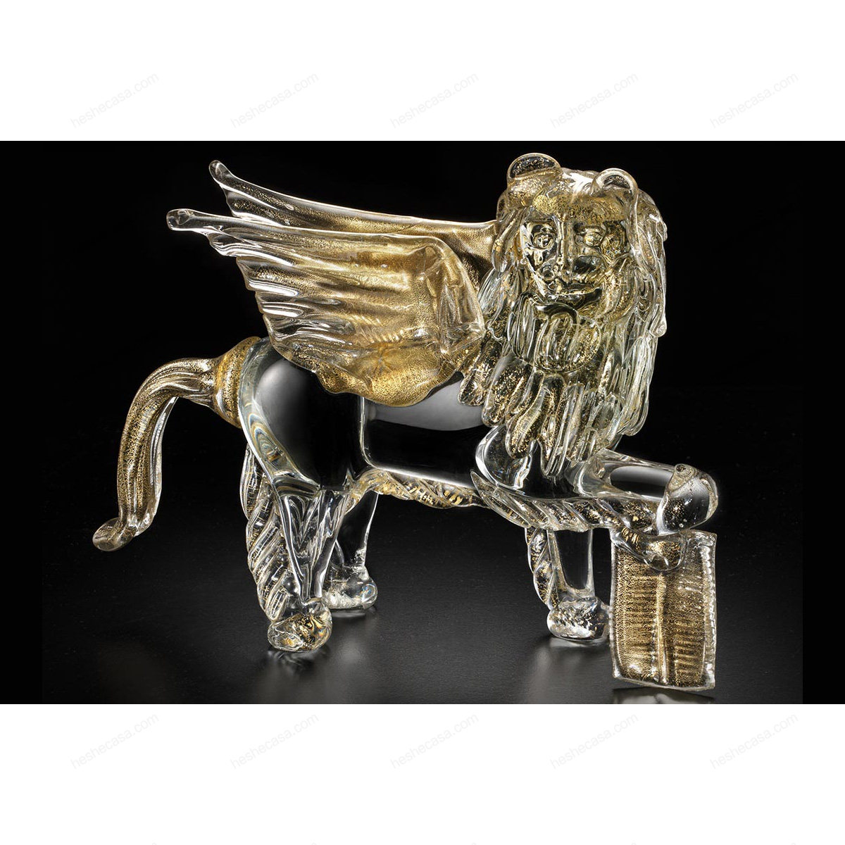 Animals Lion San Marco Gold In Murano Glass  Sculpture摆件