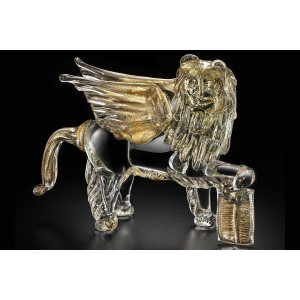Animals Lion San Marco Gold In Murano Glass  Sculpture摆件