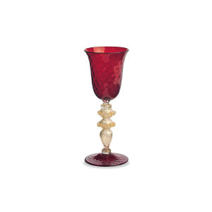 Red Glass Goblet Murano Glass  Tipetto 酒杯