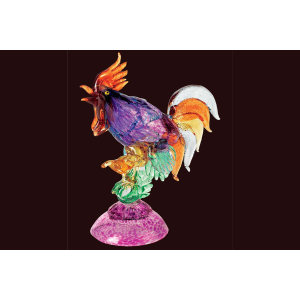 Animals Rooster Multicolor In Murano Glass  Sculpture摆件