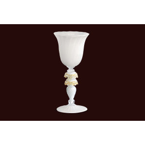 White Gold Chalice Murano Glass  Tipetto 酒杯
