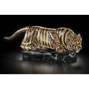 Murano Glass Tiger Artwork  Sculpture摆件
