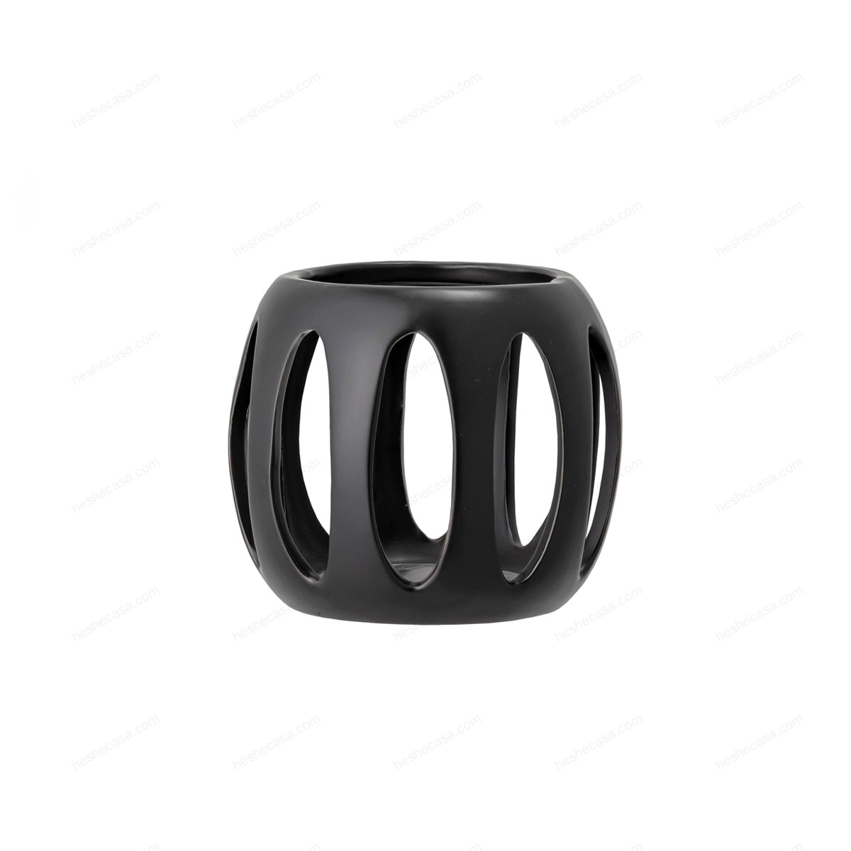 Buur Votive, Black, Stoneware摆件