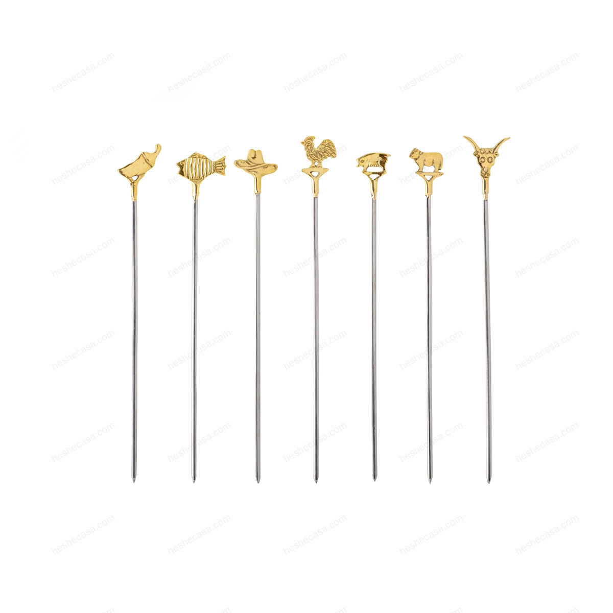 Enek Bbq Skewers, Gold, Stainless Steel 烧烤签