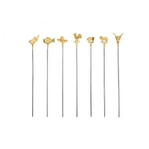 Enek Bbq Skewers, Gold, Stainless Steel 烧烤签