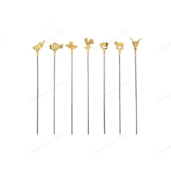 Enek Bbq Skewers, Gold, Stainless Steel 烧烤签