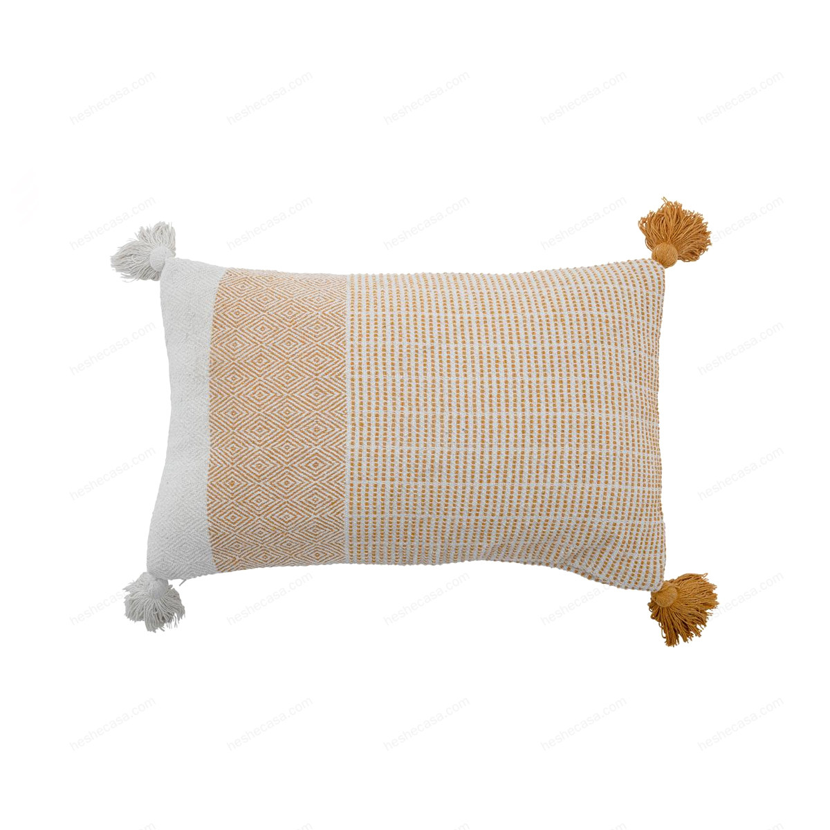 Demi Cushion, Yellow, Recycled Cotton靠垫