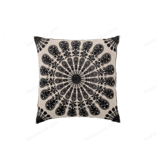 Datta Cushion, Black, Linen靠垫