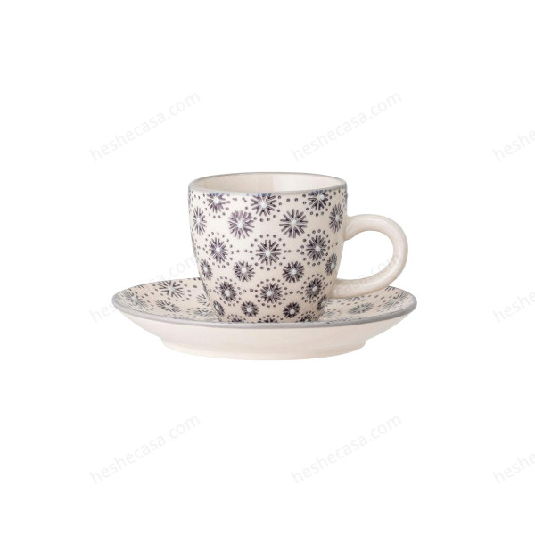 Elsa Espresso Cup WSaucer, Grey, Stoneware 茶杯