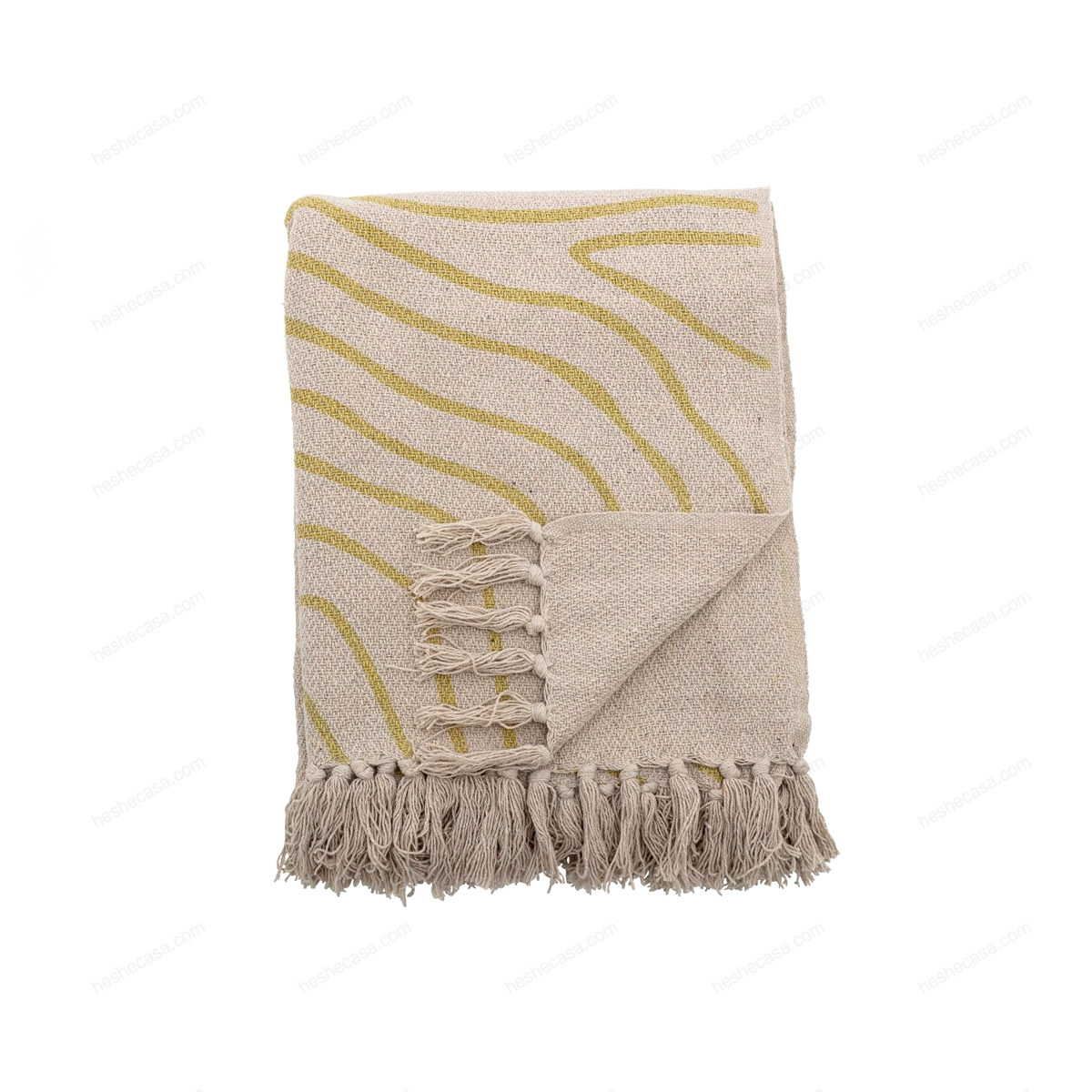 Dami Throw, Yellow, Recycled Cotton 毯子