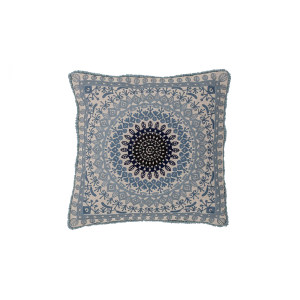 Edma Cushion, Blue, Cotton靠垫