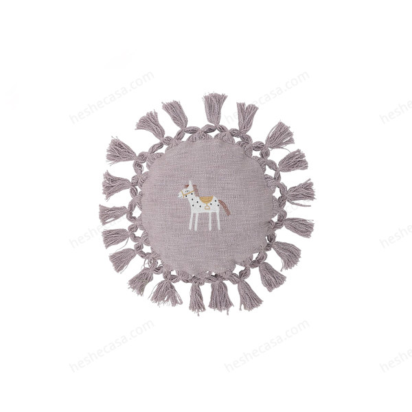 Elinna Cushion, Purple, Cotton靠垫