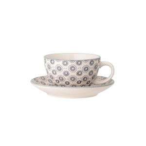 Elsa Cappuccino Cup WSaucer, Grey, Stoneware 茶杯