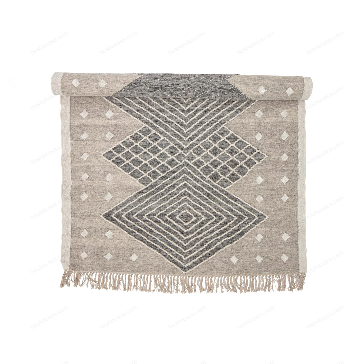 Esme Rug, Black, Wool地毯