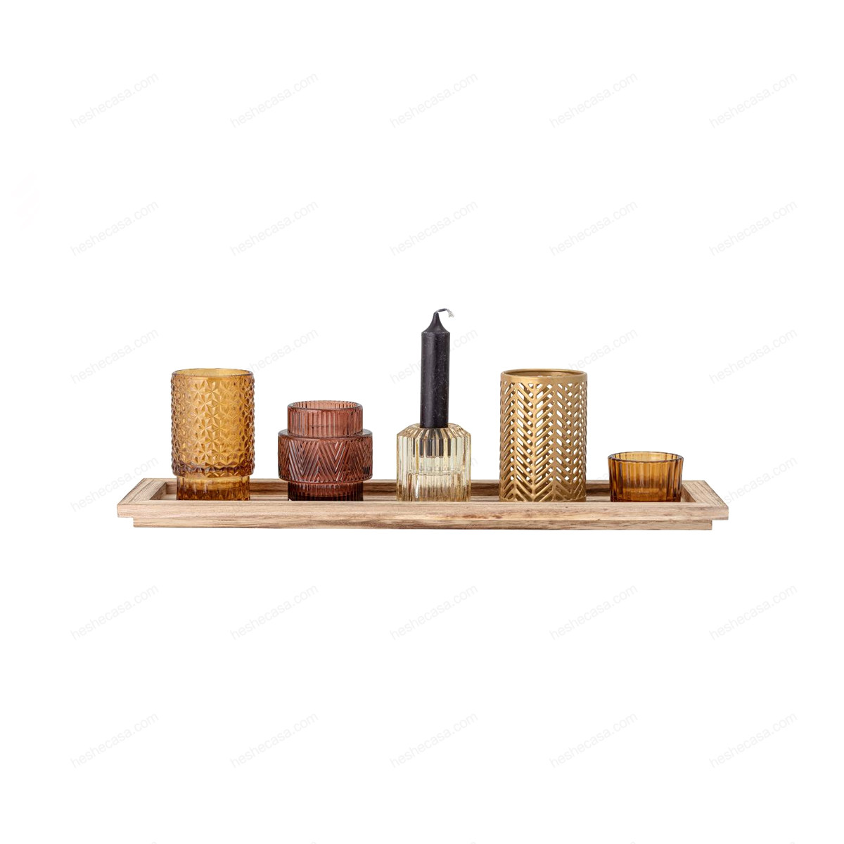 Sanga Tray WVotive, Brown, Glass摆件