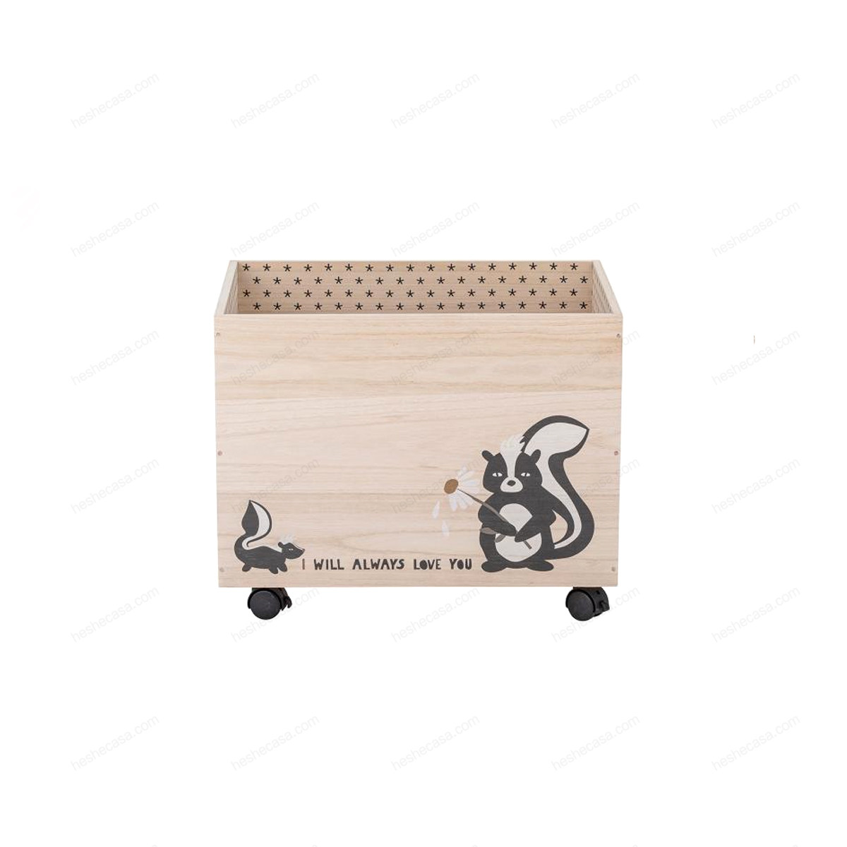 Nonni Storage  Box WWheels, Black, Paulownia 收纳箱