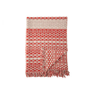 Verona Throw, Red, Recycled Cotton 毯子