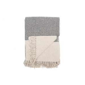 Sefanit Throw, Grey, Recycled Cotton 毯子