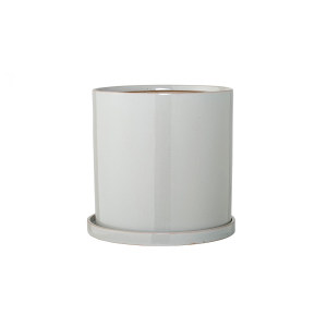 Nelly Flowerpot WSaucer, Grey, Stoneware花瓶