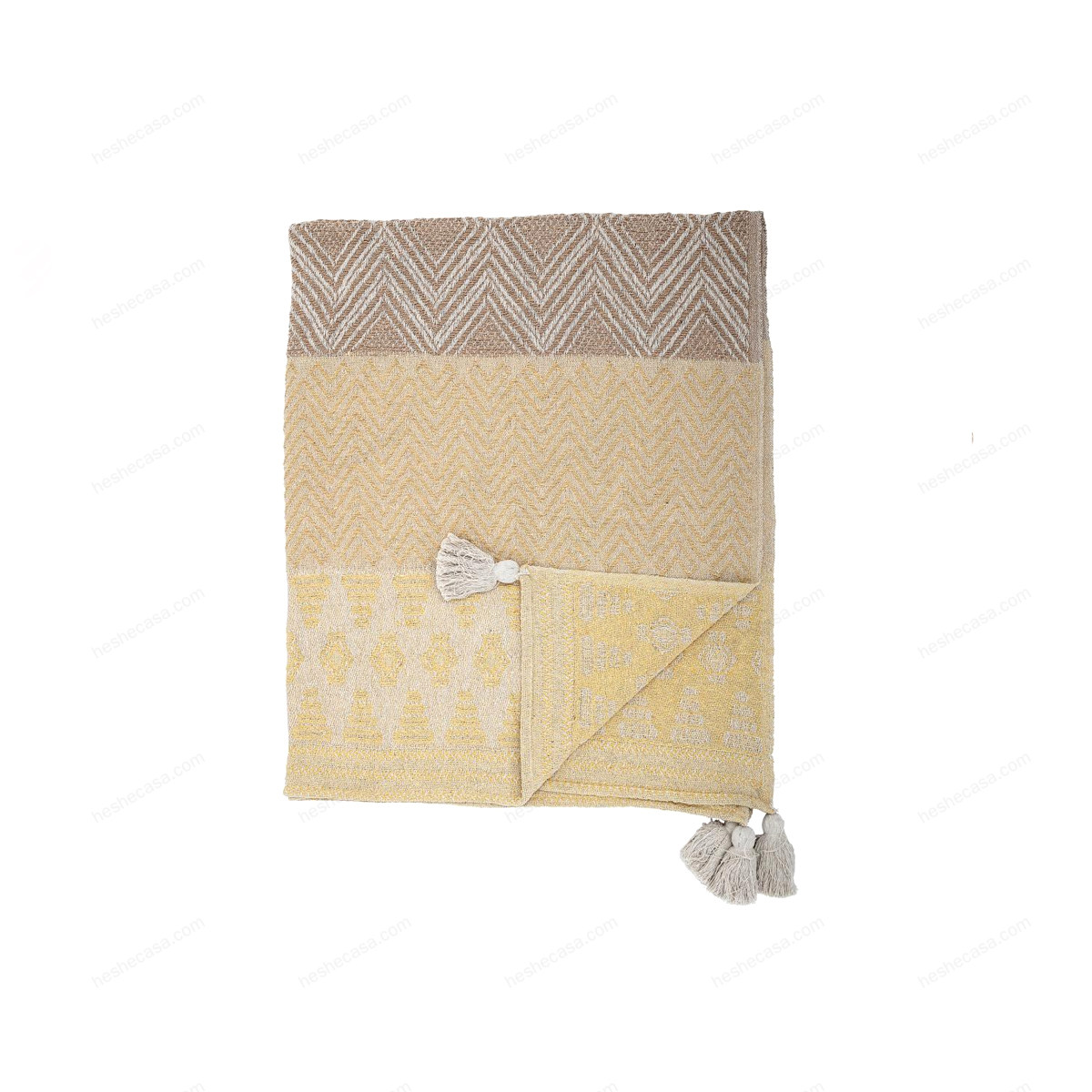 Nome Throw, Gold, Recycled Cotton 毯子