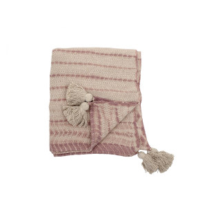 Hilaire Throw, Rose, Recycled Cotton 毯子