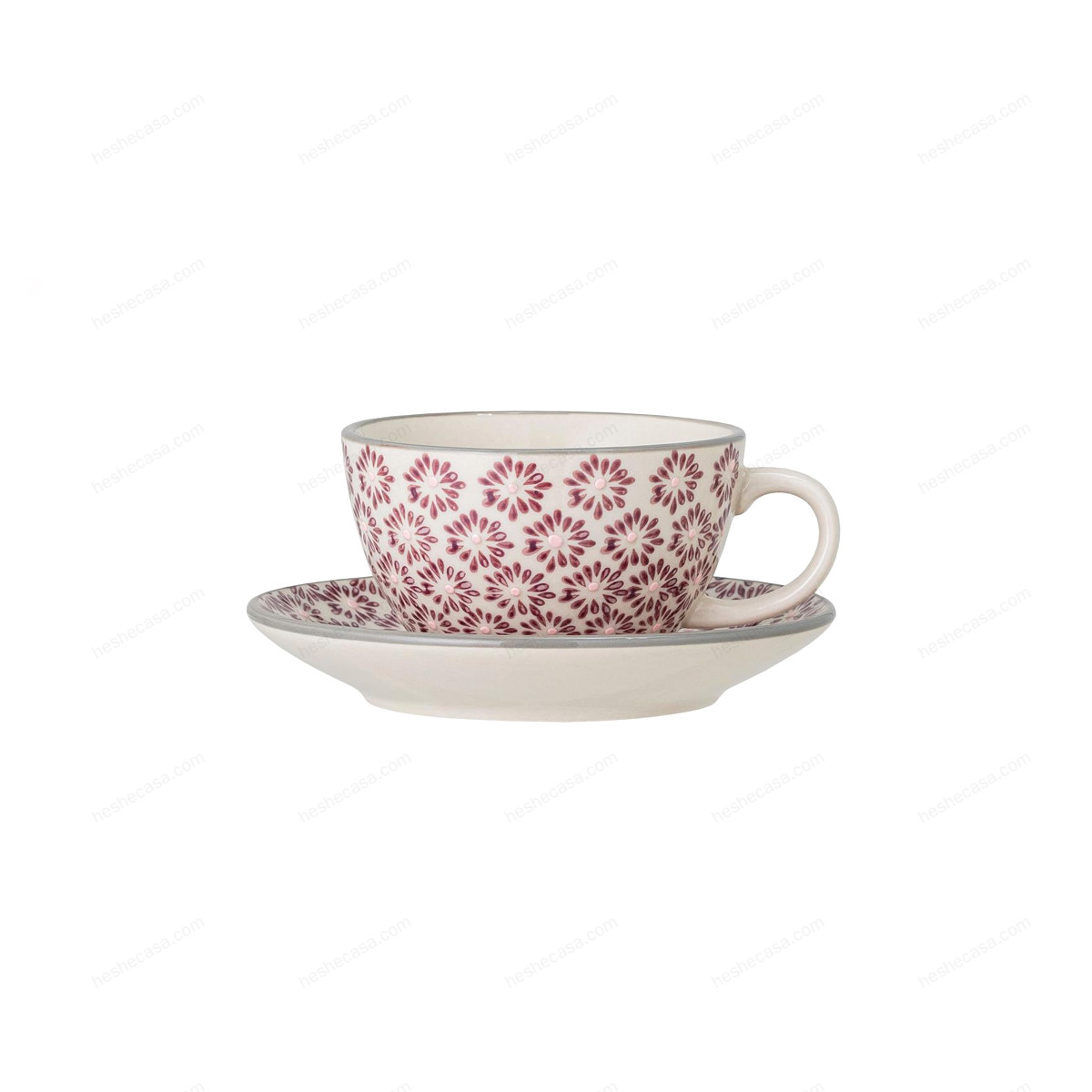 Maya Cappuccino Cup WSaucer, Purple, Stoneware 茶杯