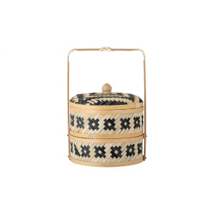 Nian Basket WLid, Black, Seagrass 食盒