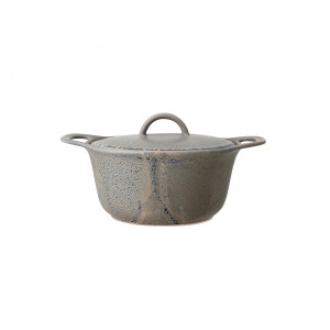 Kendra Serving Pot WLid, Grey, Stoneware 砂锅